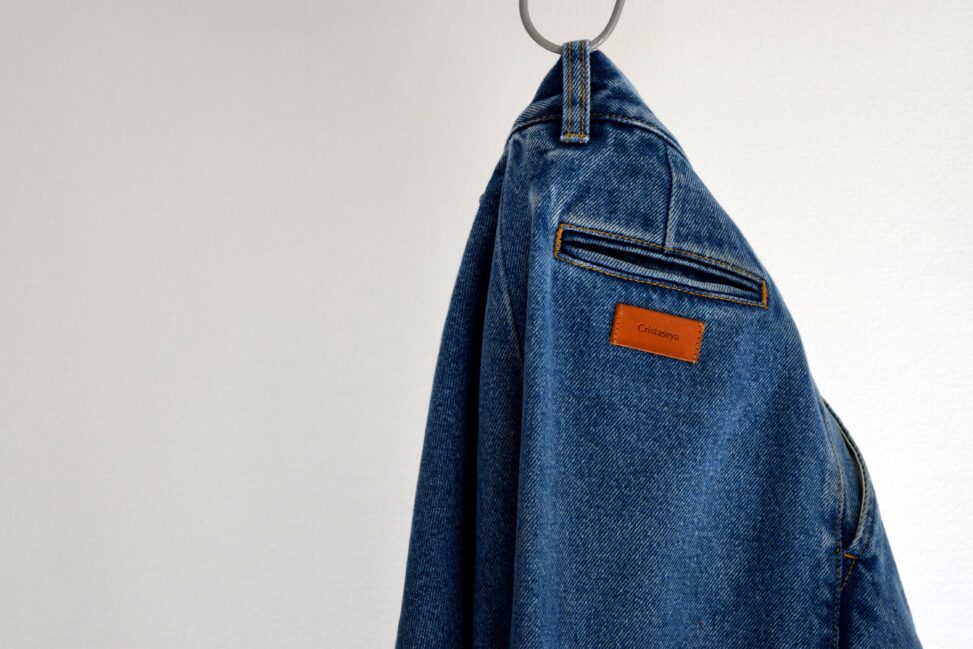 Cristaseya BLEACHED DENIM PLEATED クリスタセヤ-